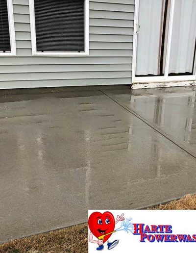 patio after pressure washing
