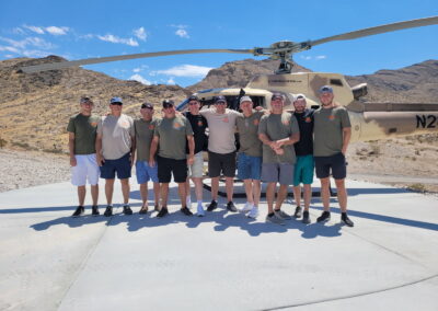 Douglas with Brothers and Family at Helicopter Machine Gun Flight